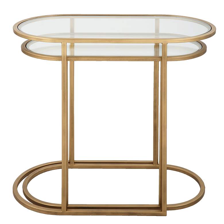 Image 4 Noble Park Evie 24" Wide Brass Nesting Tables Set of 2 more views
