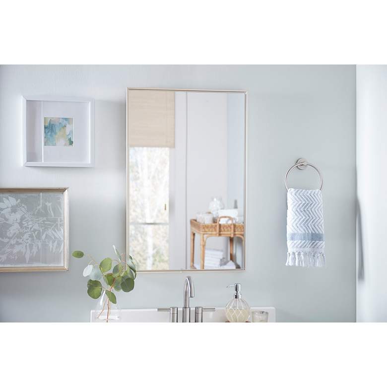 Image 2 Noble Park Fiora Warm Silver 20" x 30" Floating Wall Mirror more views