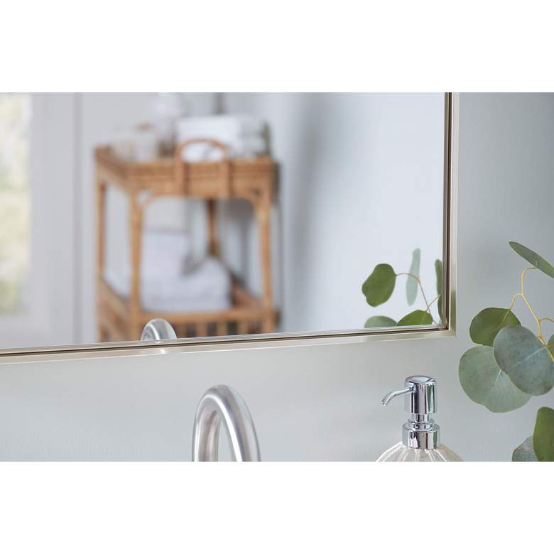 Image 3 Noble Park Fiora Warm Silver 20" x 30" Floating Wall Mirror more views