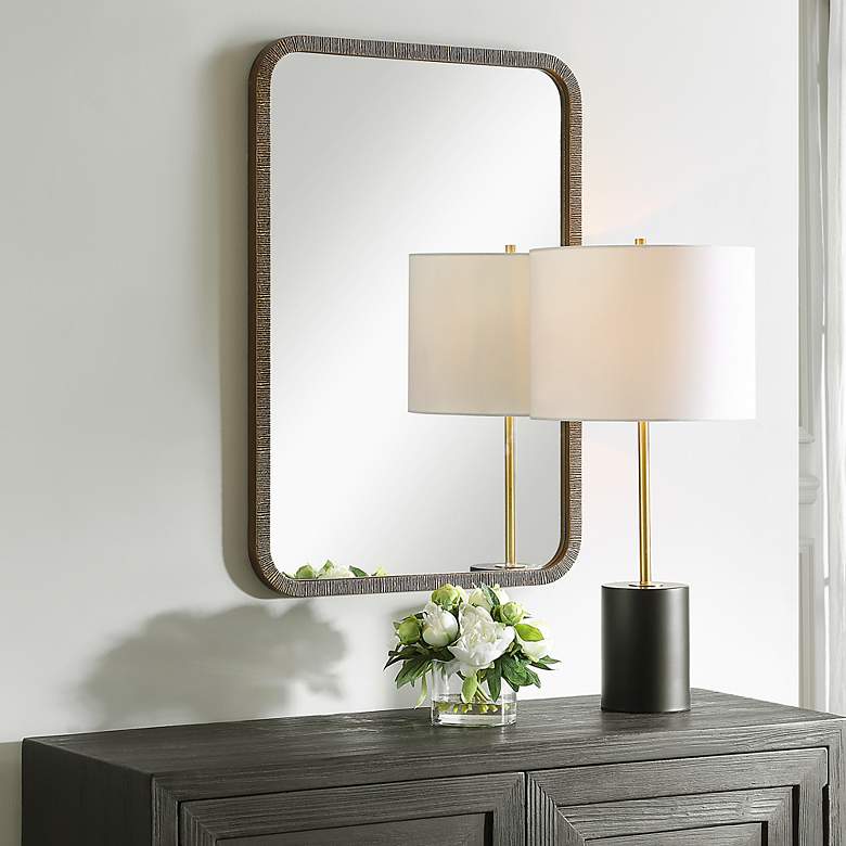 Image 3 Noble Park Florian Gold 22" x 32" Rectangular Wall Mirror more views