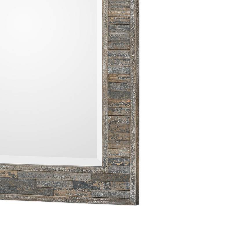 Image 5 Noble Park Folsom Weathered Pine Wood 27" x 37" Wall Mirror more views