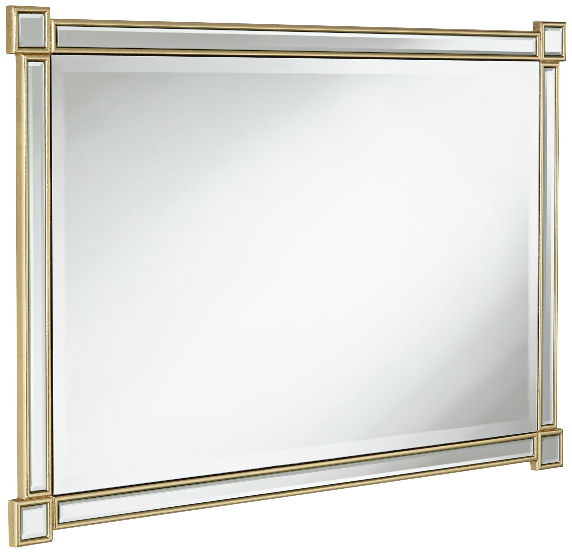 Noble Park Gabriella 27" x 42" Rectangular Gold Leaf Wall Mirror