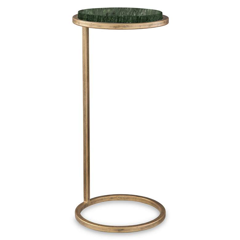 Image 2 Noble Park Gaia 10 1/4"W Gold and Green Marble Accent Table