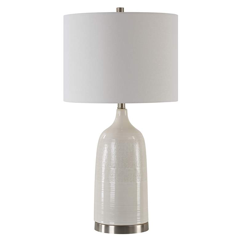 Image 2 Noble Park Gunter Gloss White Ceramic Table Lamp