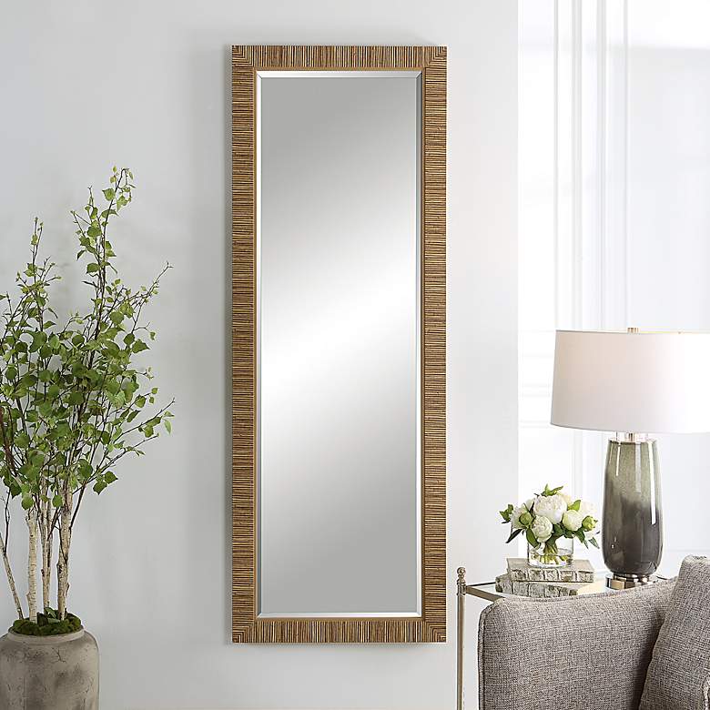 Image 1 Noble Park Hazel 25" x 70" Natural Wrapped Wall/Floor Mirror
