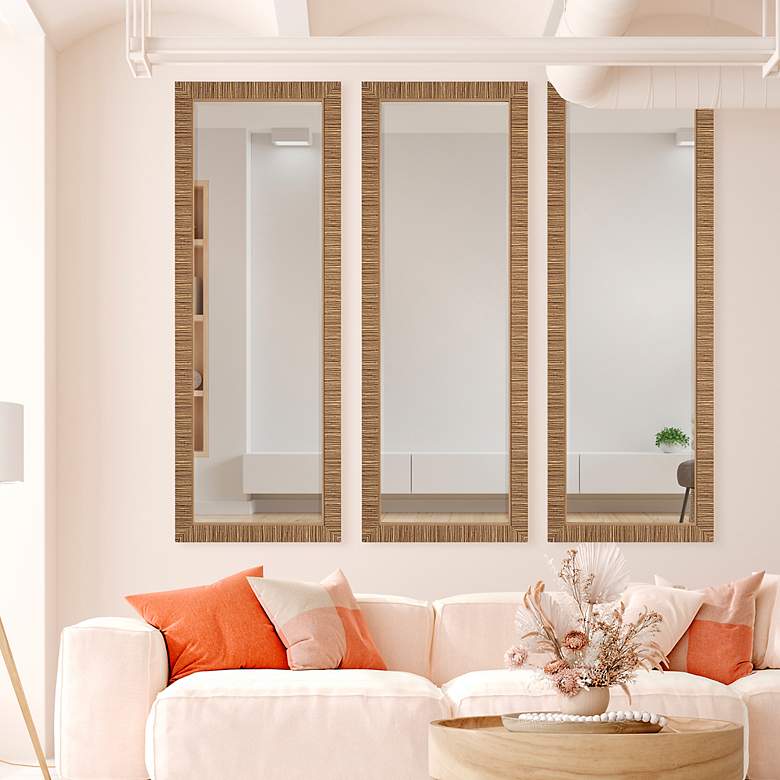 Image 5 Noble Park Hazel 25" x 70" Natural Wrapped Wall/Floor Mirror more views