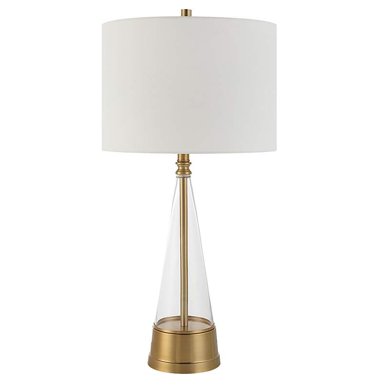 Image 2 Noble Park Hewitt Brass and Clear Glass Table Lamp