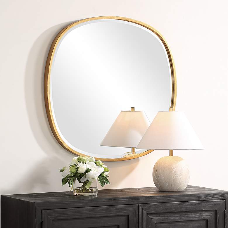Image 3 Noble Park Horizon Halo Gold 30" Round Wall Mirror more views