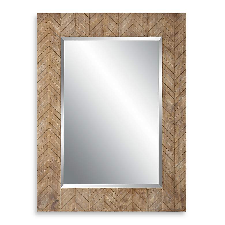 Image 2 Noble Park Hull Chevron Wooden 28 1/2" x 38 1/2" Wall Mirror