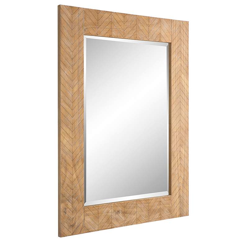 Image 5 Noble Park Hull Chevron Wooden 28 1/2" x 38 1/2" Wall Mirror more views