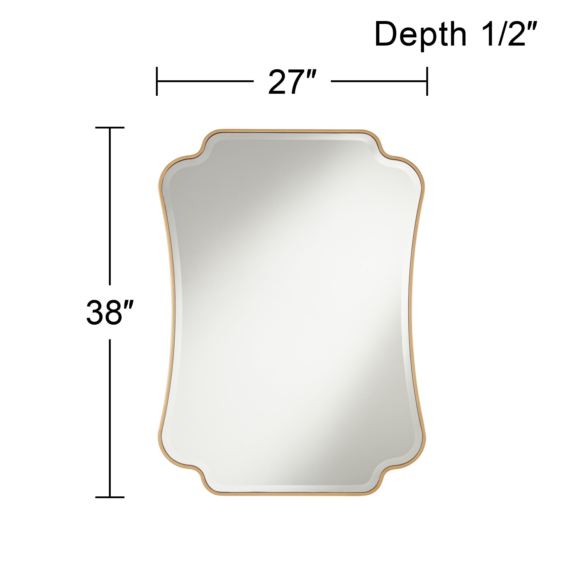 Image 5 Noble Park Indara 27" x 38" Gold Scallop Wall Mirror Set of 2 more views