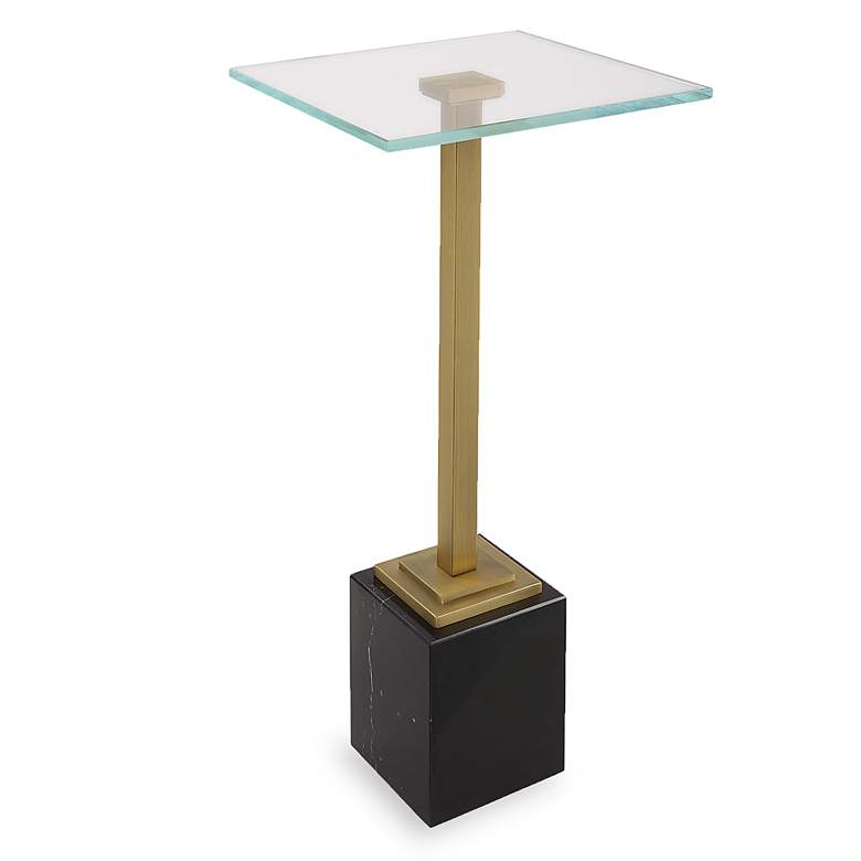 Image 2 Noble Park Isla 11"W Brass and Black Marble Martini Table