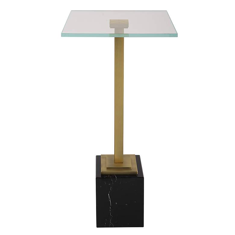 Image 4 Noble Park Isla 11"W Brass and Black Marble Martini Table more views