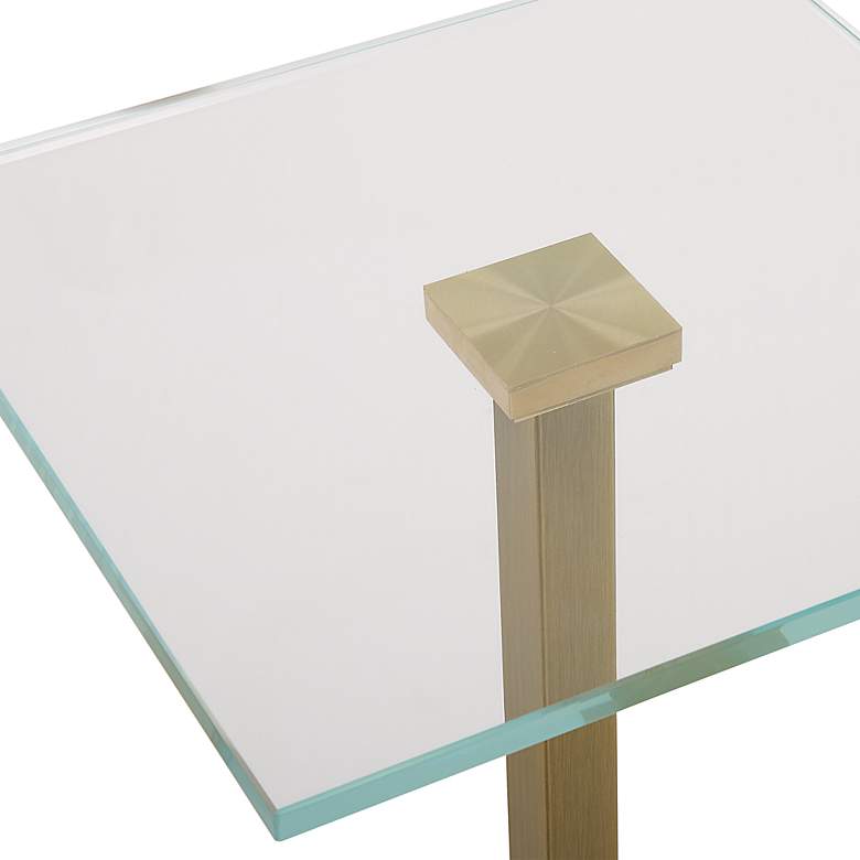 Image 5 Noble Park Isla 11"W Brass and Black Marble Martini Table more views