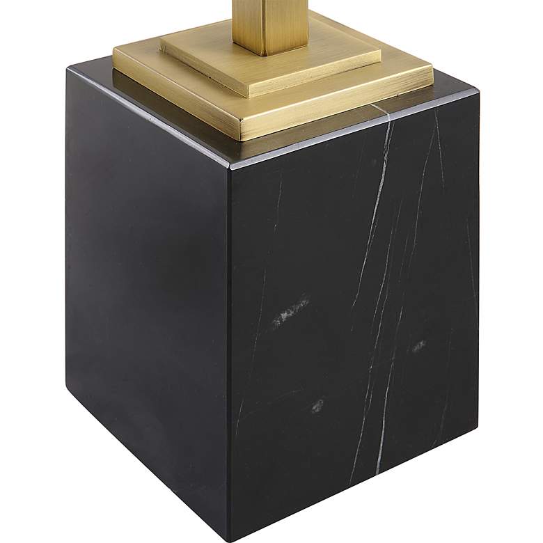 Image 6 Noble Park Isla 11"W Brass and Black Marble Martini Table more views