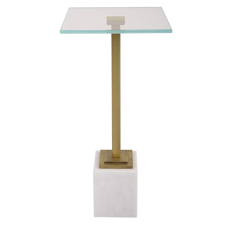 Image 4 Noble Park Isla 11"W Brass and White Marble Martini Table more views