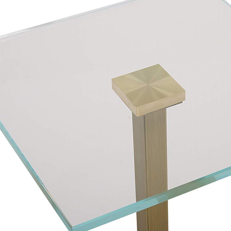 Image 5 Noble Park Isla 11"W Brass and White Marble Martini Table more views