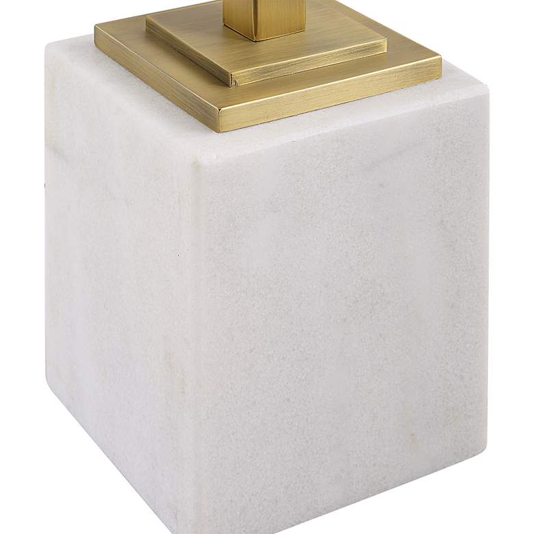 Image 6 Noble Park Isla 11"W Brass and White Marble Martini Table more views