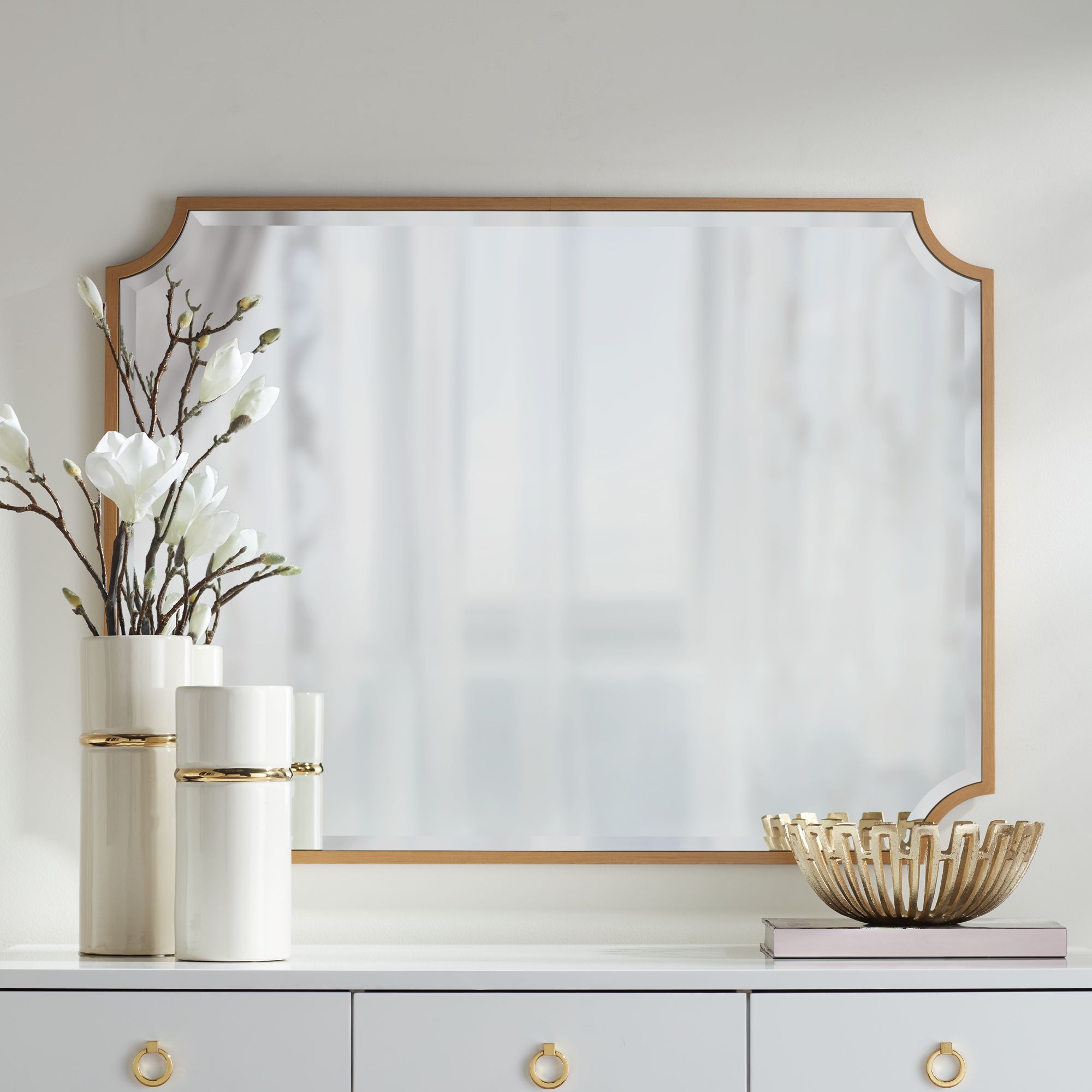 Noble Park Jacinda 40" x 30" Cut Edge Gold Wall Mirror Set of 2