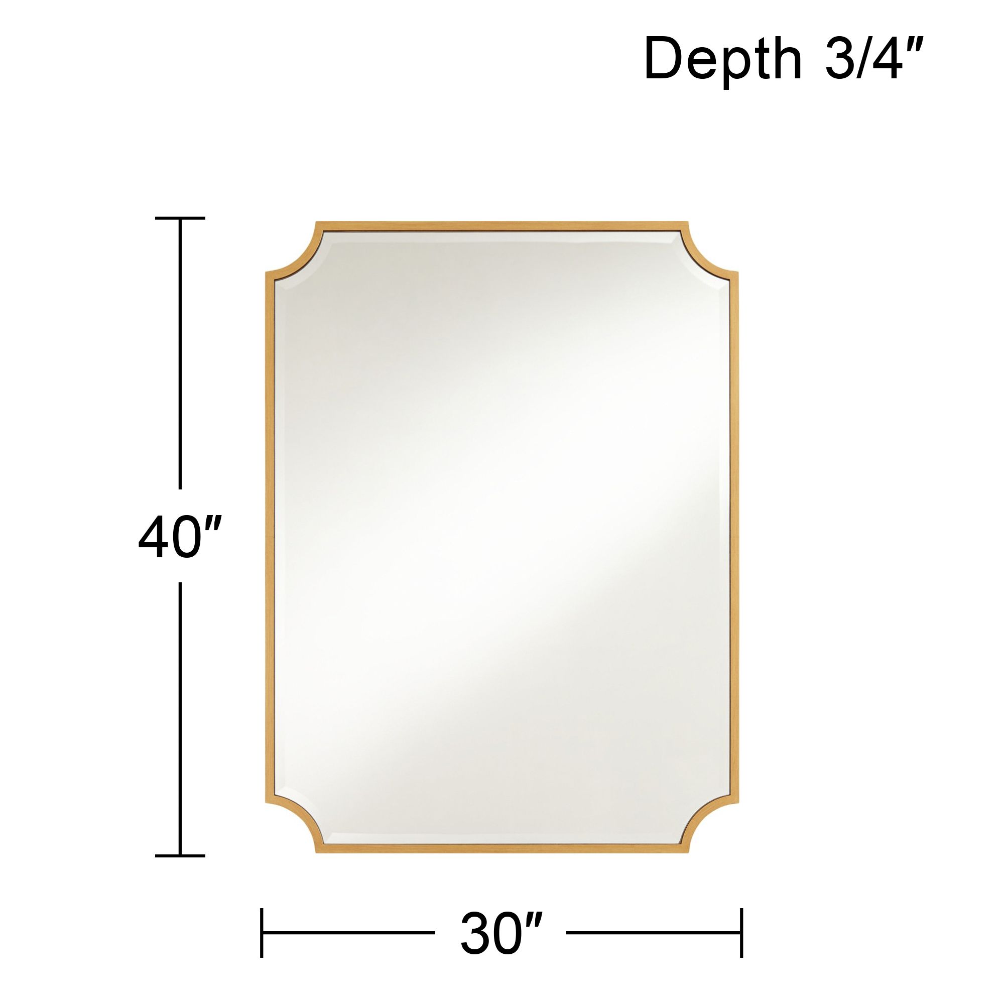 Noble Park Jacinda 40" x 30" Cut Edge Gold Wall Mirror Set of 2