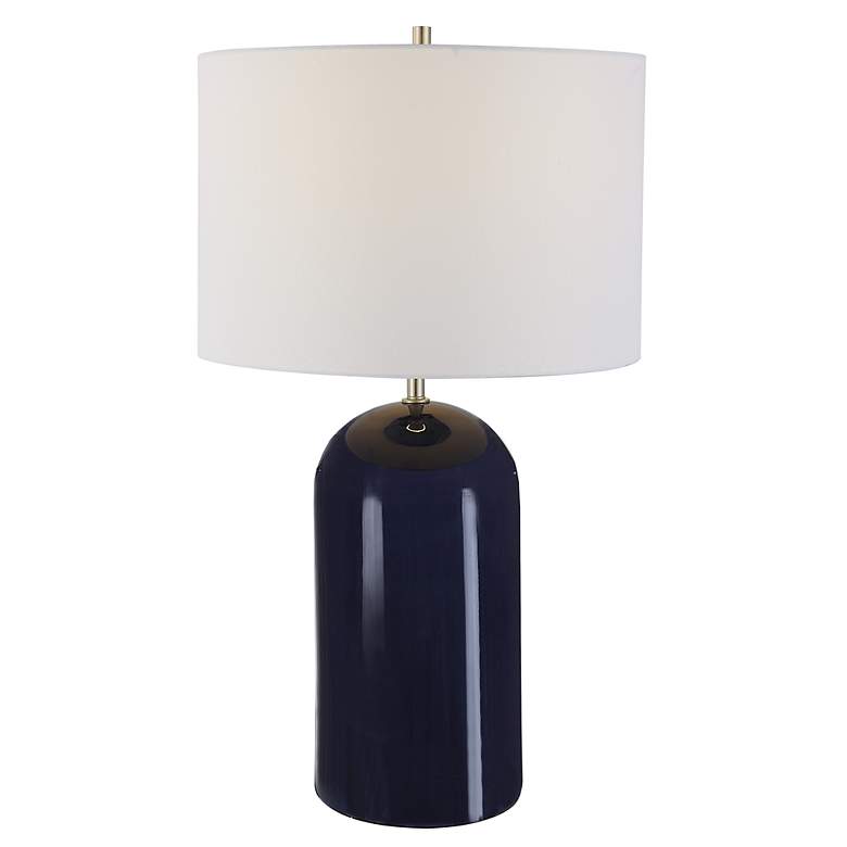Image 2 Noble Park Jasper Navy Blue Dome Table Lamp