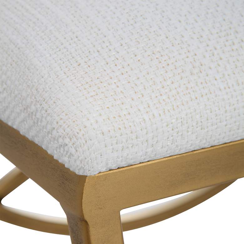 Image 5 Noble Park Juneau 23 3/4"W Brushed Brass and White Bench more views