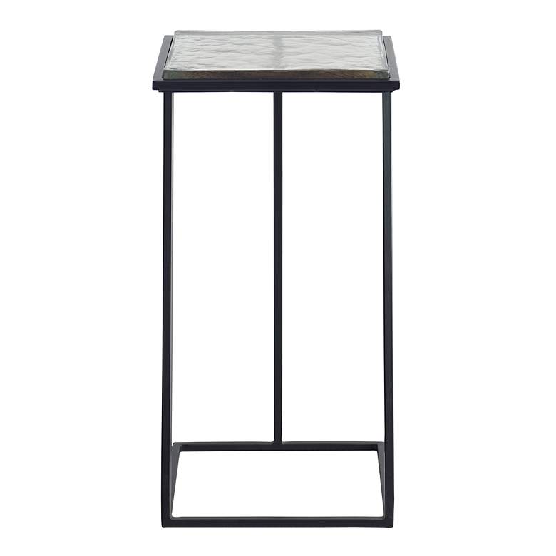 Image 4 Noble Park Keller 12 1/4" Wide Black and Glass Accent Table more views