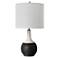 Noble Park Kemah Matte Black and White Ceramic Accent Lamp