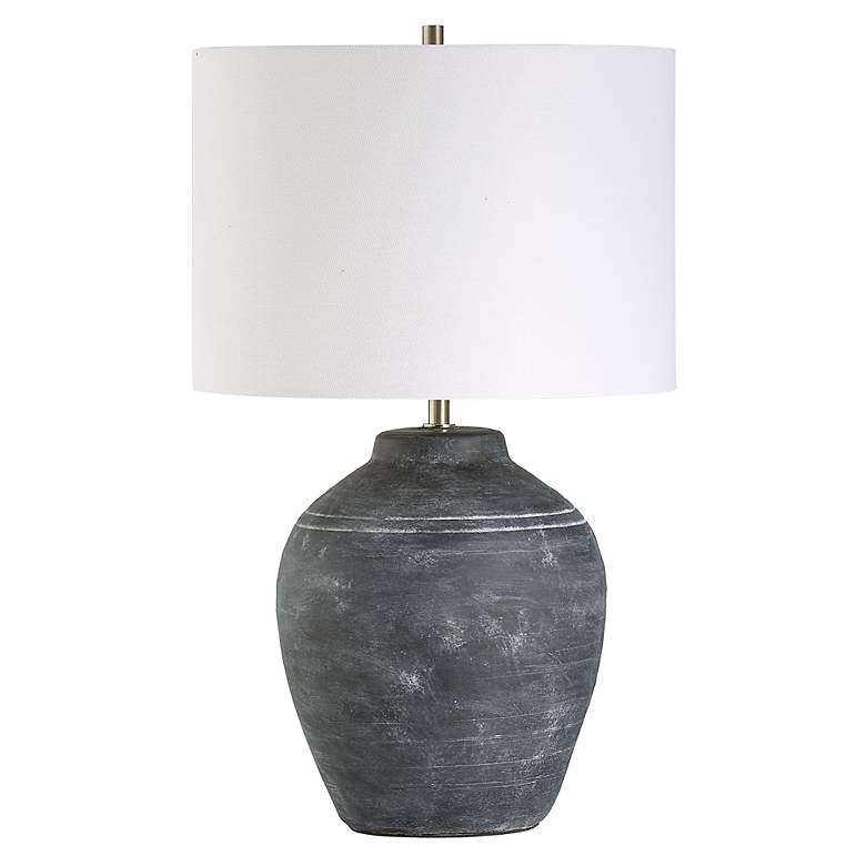 Image 2 Noble Park Kennedy Weathered Black Ceramic Accent Table Lamp