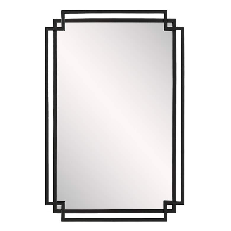 Image 2 Noble Park Kensington Matte Black 22 1/4" x 34" Wall Mirror