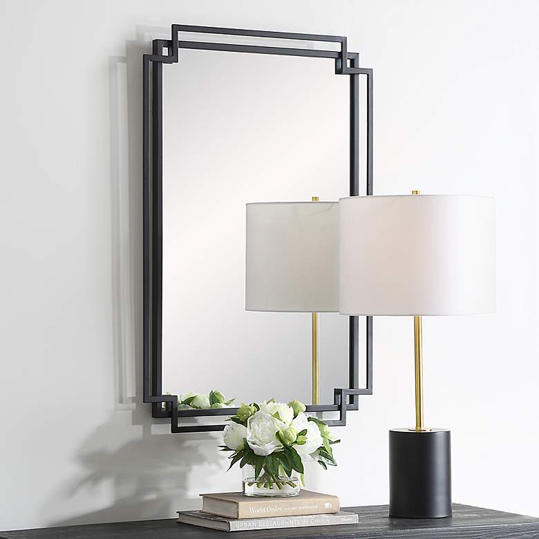 Image 4 Noble Park Kensington Matte Black 22 1/4" x 34" Wall Mirror more views