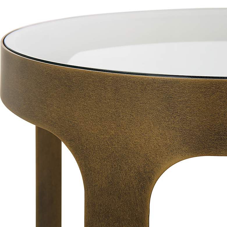 Image 4 Noble Park Kona 15 1/4"W Brushed Gold and Glass Accent Table more views