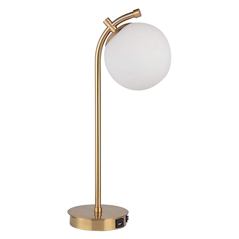 Image 2 Noble Park Laguna 19"H Gold and White Globe Accent Lamp