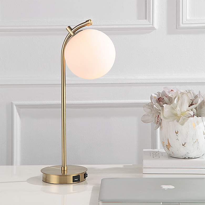 Image 3 Noble Park Laguna 19"H Gold and White Globe Accent Lamp more views