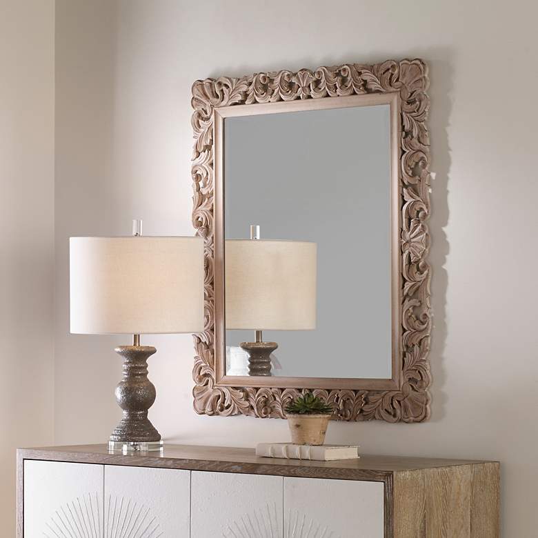 Image 3 Noble Park Lind Natural Ornate 30 1/2" x 36 1/2" Wall Mirror more views