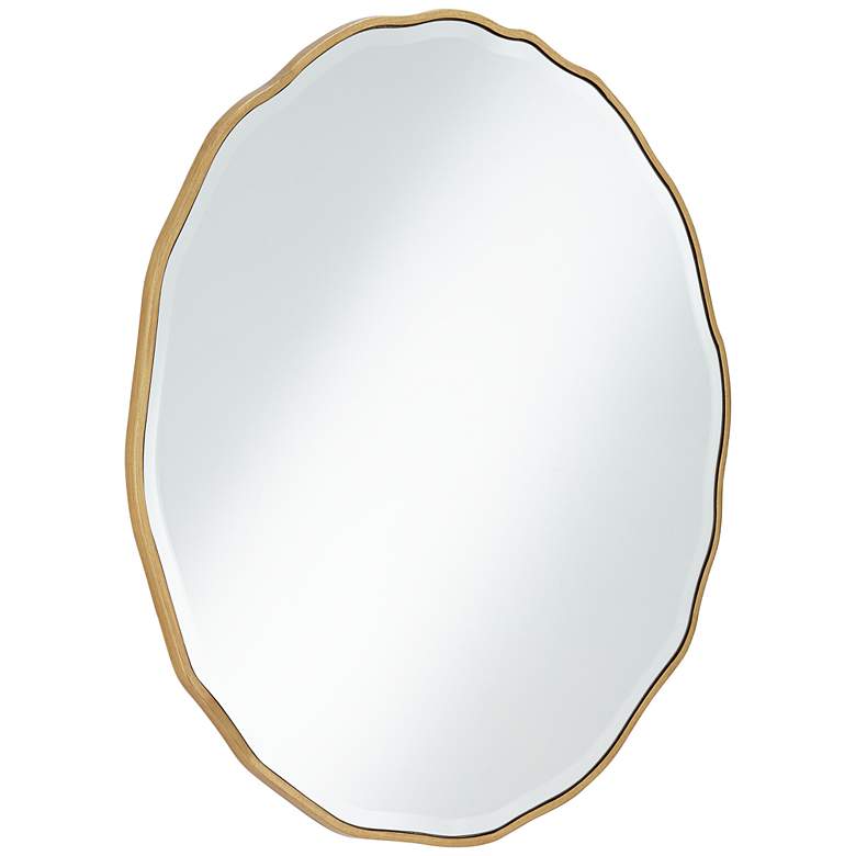 Image 6 Noble Park Lissa Gold Waved Edge 31 1/2 inch x 31 1/2 inch Wall Mirror more views