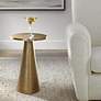 Thumbnail3 of Noble Park Lyra 12 3/4" Wide Antique Brass Accent Table more views