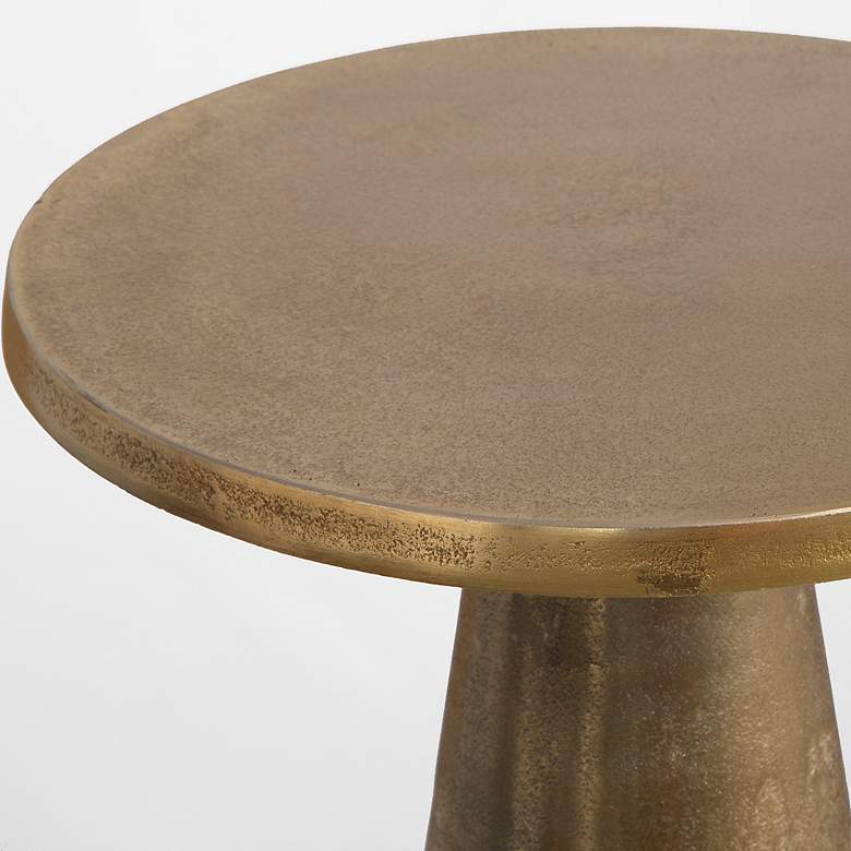 Image 4 Noble Park Lyra 12 3/4" Wide Antique Brass Accent Table more views