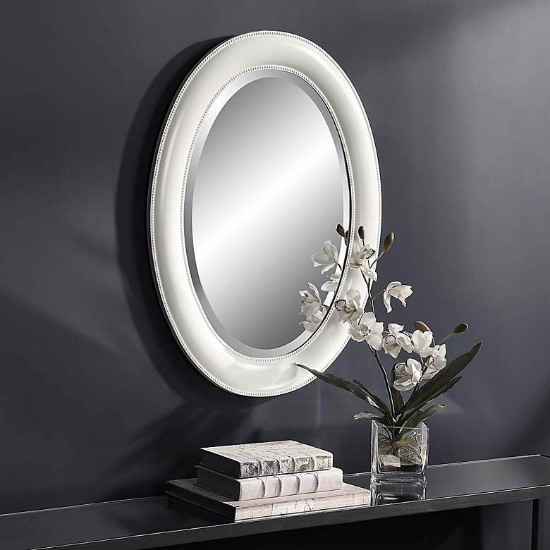 Image 1 Noble Park Madison Pure White 22 1/4" x 29 1/4" Wall Mirror