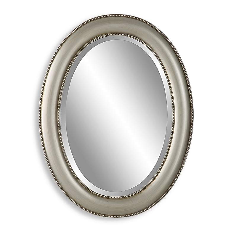 Image 2 Noble Park Madison Silver 22 1/4" x 29 1/4" Oval Wall Mirror
