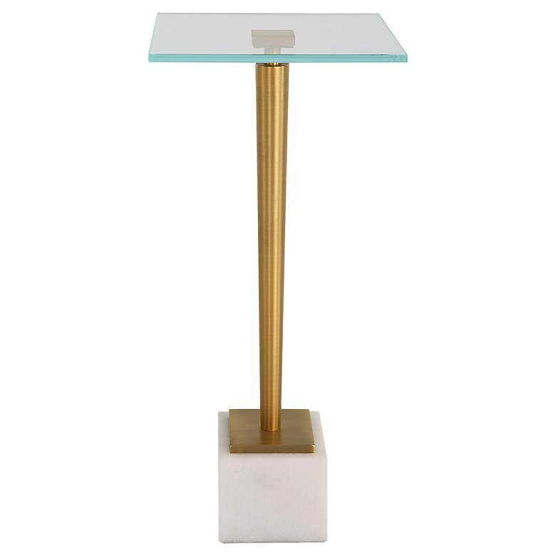 Image 4 Noble Park Magnolia 11"W Brass Plated and Glass Accent Table more views