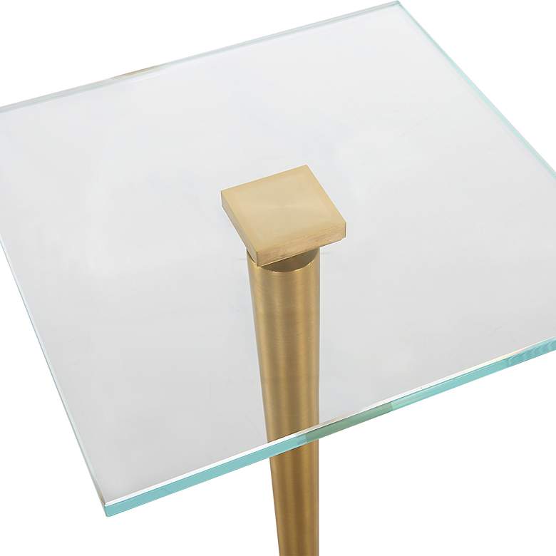 Image 5 Noble Park Magnolia 11"W Brass Plated and Glass Accent Table more views