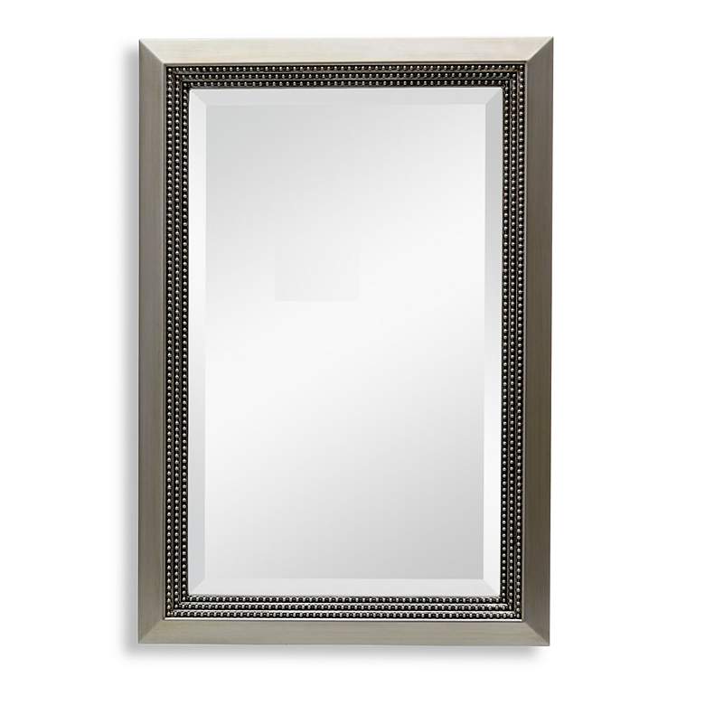 Image 2 Noble Park Maris Warm Silver 24" x 36" Beaded Wall Mirror