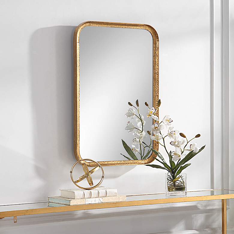 Image 3 Noble Park Mather Hammered Gold 20" x 30" Wall Mirror more views