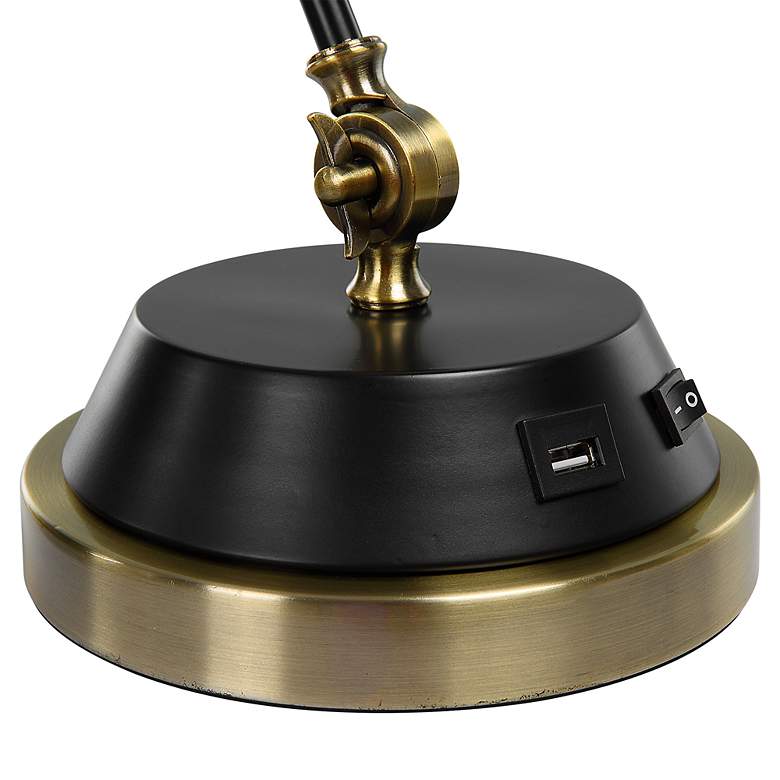 Image 5 Noble Park Mathis Black and Brass USB Desk Lamp more views