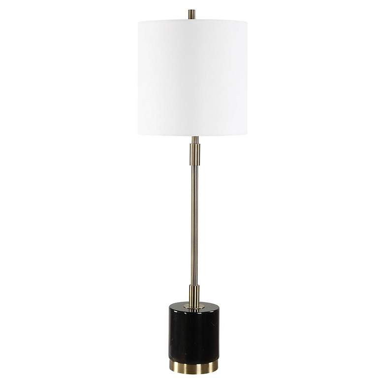 Image 2 Noble Park Mesa Black Marble and Brass Buffet Table Lamp
