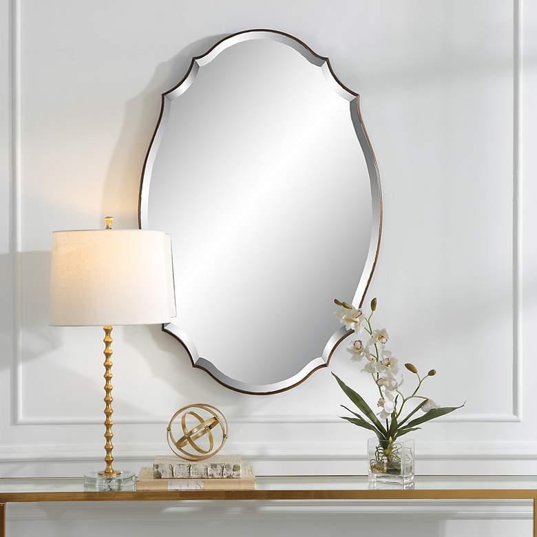 Image 1 Noble Park Mills Antique Bronze Gold 28" x 42" Wall Mirror