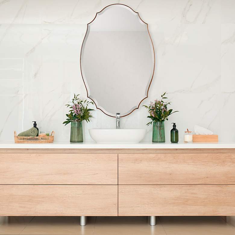 Image 3 Noble Park Mills Antique Bronze Gold 28" x 42" Wall Mirror more views