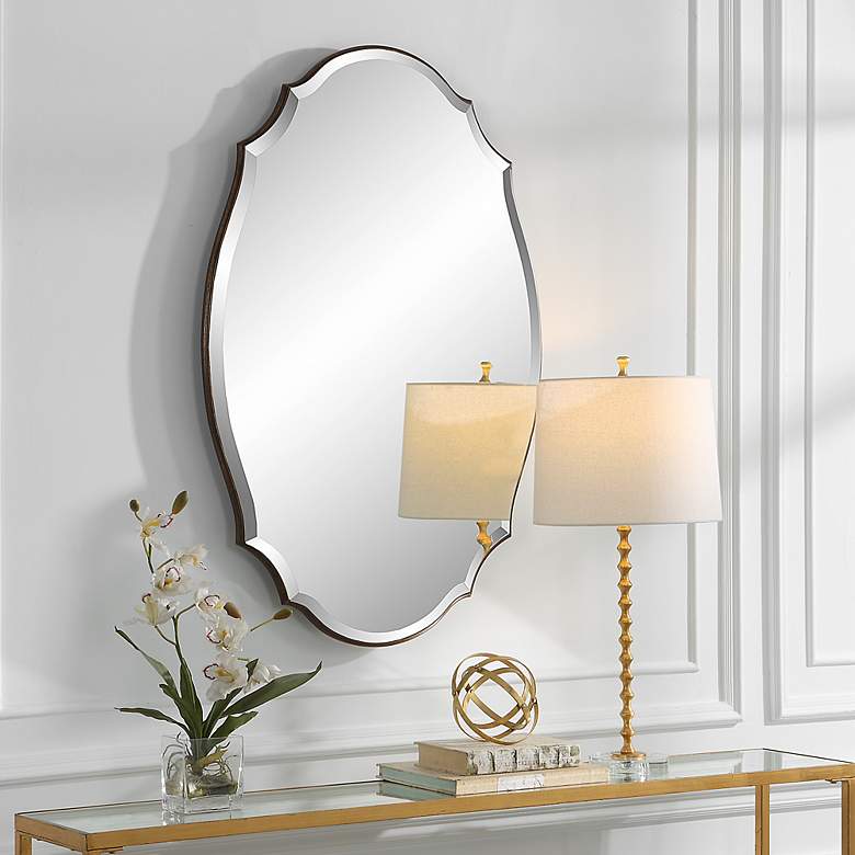 Image 4 Noble Park Mills Antique Bronze Gold 28" x 42" Wall Mirror more views