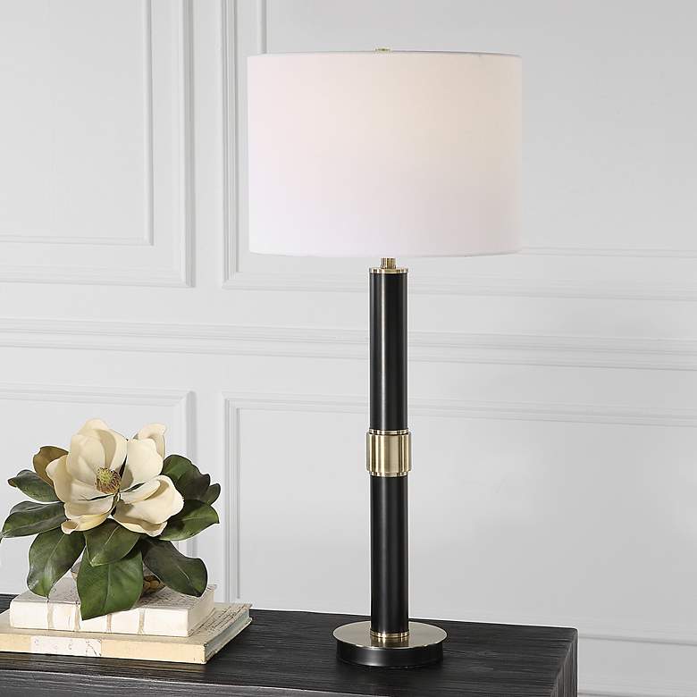 Image 1 Noble Park Mineola Black and Gold Metal Table Lamp